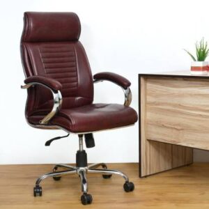 Garnet Leatherette Office Chair Brown