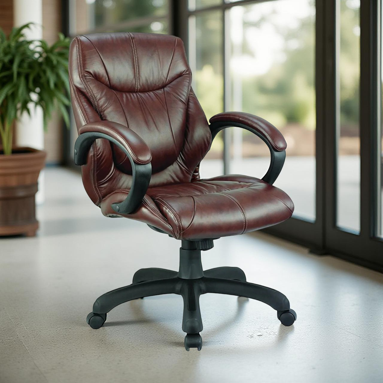 Cresa Genuine Leather Executive Chair Brown (1) Cresa Genuine Leather Executive Chair Brown - Vassio