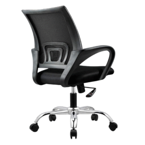 Shop Eventa Office Chair Black | Medium Back | Vassio | Sleek Design, Chrome Base