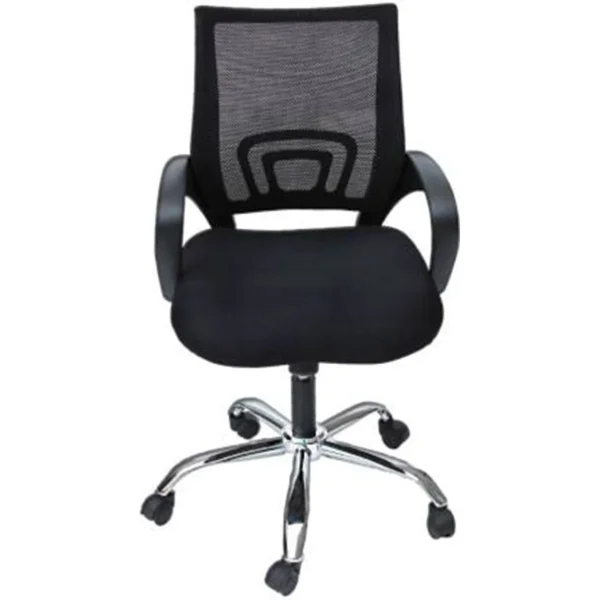 Shop Online Eventa Office Chair Black | Medium Back | Vassio | Sleek Design, Chrome Base
