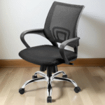 Shop Online Eventa Office Chair Black | Medium Back | Vassio | Sleek Design, Chrome Base