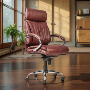 Luxe High Back Chair Brown | Leatherette Executive Office Chair – Vassio