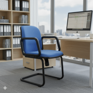 Shop Pluva Blue Fabric Visitor Chair Med Back 008