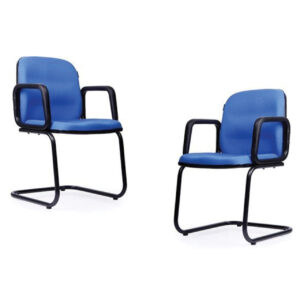 Blue Fabric Visitor Chair Med Back Vassio