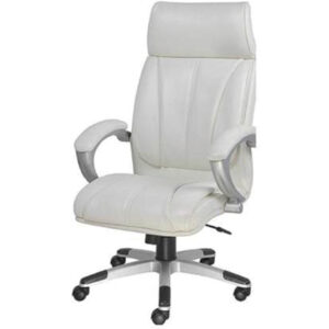 Executive High Back Chair Leatherette White Vassio