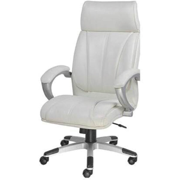 Executive High Back Chair Leatherette White - Vassio