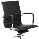 Executive Slim Chairs Leatherette Black - Vassio