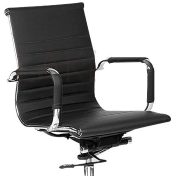 Executive Slim Chairs Leatherette Black - Vassio
