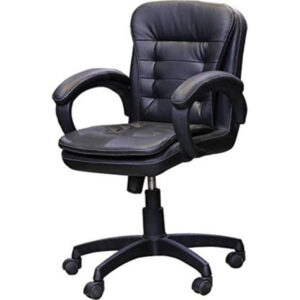 Conference Desk Arm Mid Black Leatherette Chair Vassio