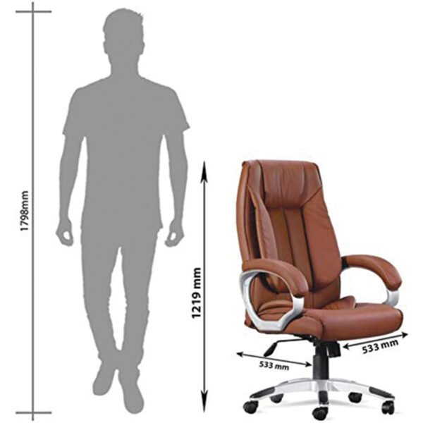 Brown Leatherette Office Executive Chair- Vassio