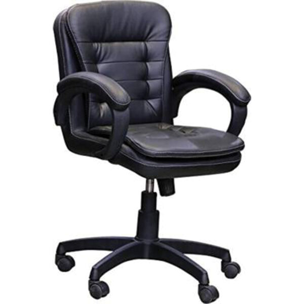 Conference Desk Arm Mid Black Leatherette Chair Vassio