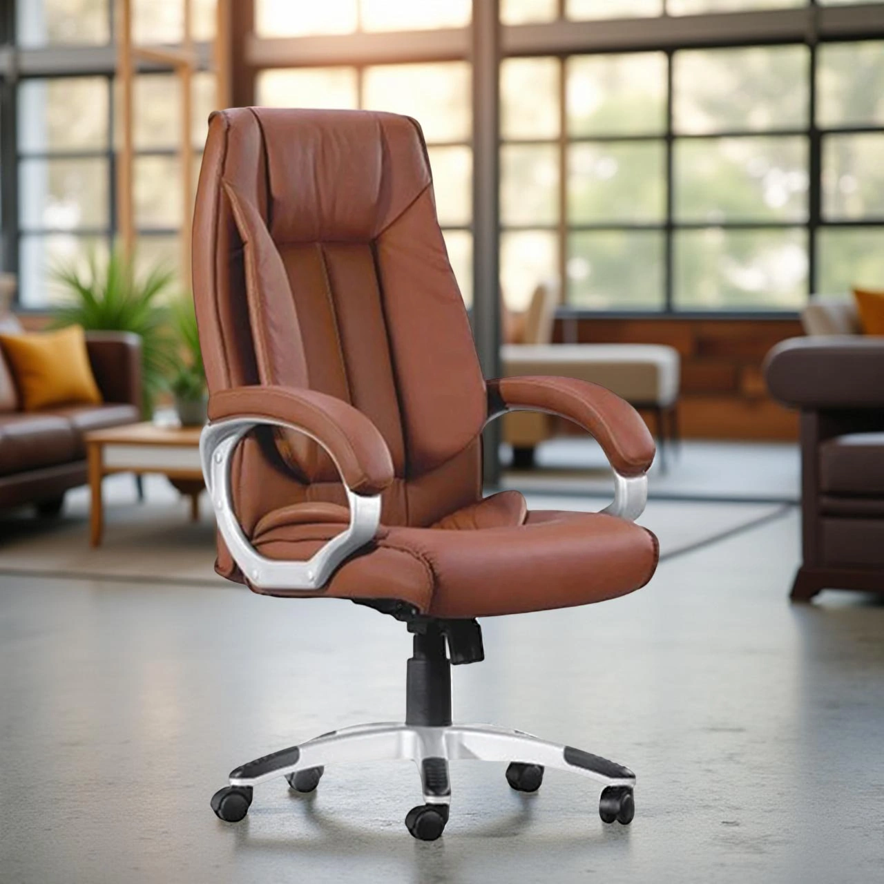 evara high back chair vassio Evara Executive Office Chair Tan - Vassio