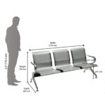 Indian 3 Seater Airport Chair Mild Steel - Vassio