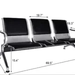 3 Seater Chrome Waiting Chair With Cushion Heavy Vassio
