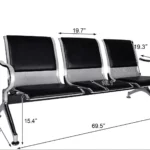 3 Seater Chrome Waiting Chair With Cushion Heavy » Vassio