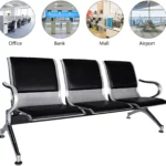 3 Seater Chrome Waiting Chair With Cushion Heavy Vassio