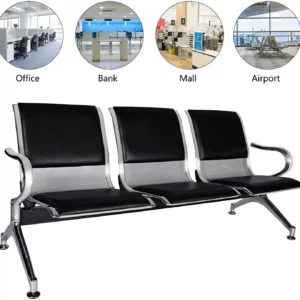3 Seater Chrome Waiting Chair With Cushion Heavy » Vassio