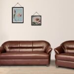5 Seater Leatherette Sofa In Brown » Vassio