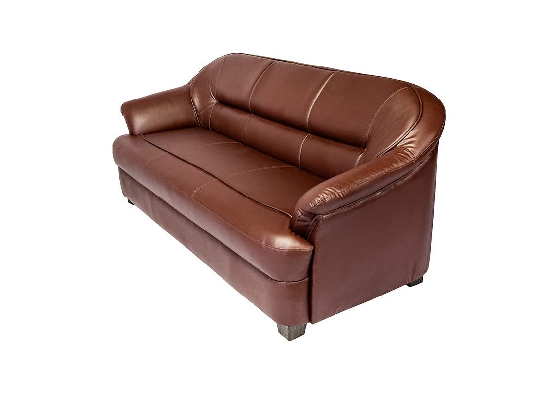 5 Seater Leatherette Sofa In Brown » Vassio 5 Seater Leatherette Sofa In Brown » Vassio
