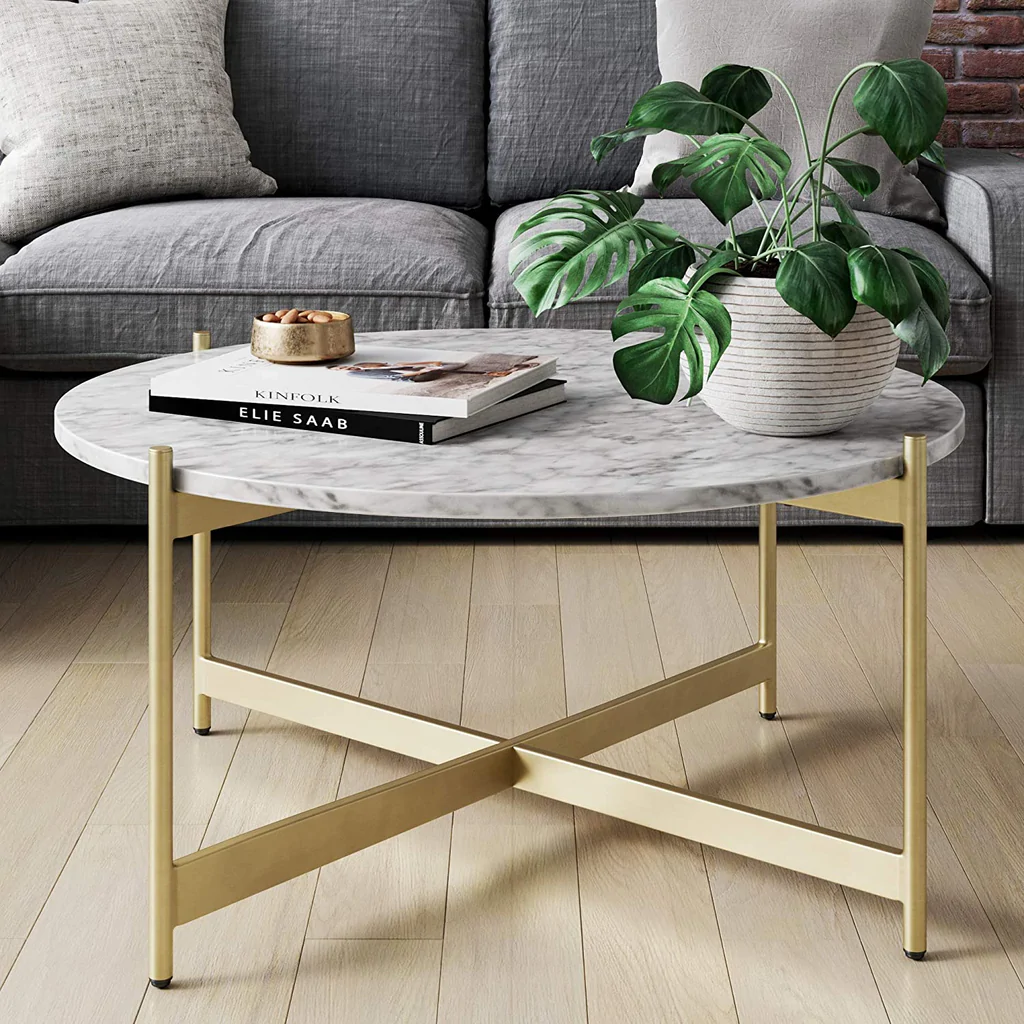 Matte gold coffee table discount
