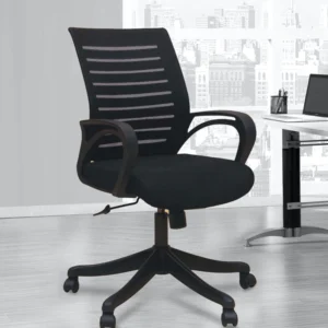 Bliss Mesh Fabric Revolving Chair Black