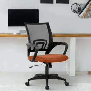 Shop Eventa Office Chair Brown | Medium Back | Vassio | Sleek Design, Nylon Base