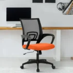 Shop Online Eventa Office Chair Orange | Medium Back | Vassio | Sleek Design, Nylon Base