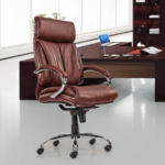 Vassio Luxe Leather Office Chair High Back Brown | Genuine Leather Executive Chair