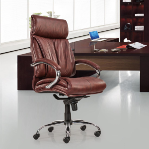 Vassio Luxe Leather Office Chair High Back Brown | Genuine Leather Executive Chair