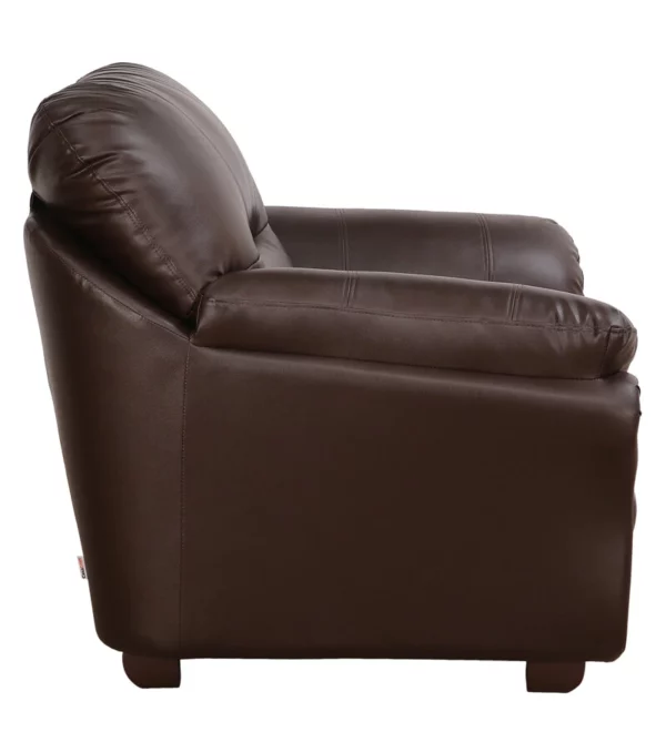  1 Seater Leatherette Sofa In Brown Vassio