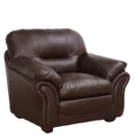  1 Seater Leatherette Sofa In Brown Vassio