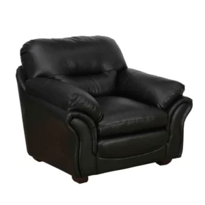1 Seater Leatherette Sofa In Black » Vassio