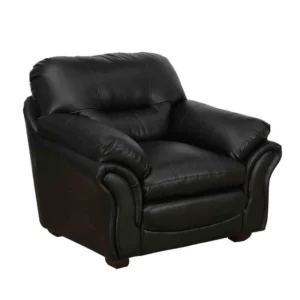 1 Seater Leatherette Sofa In Black Vassio