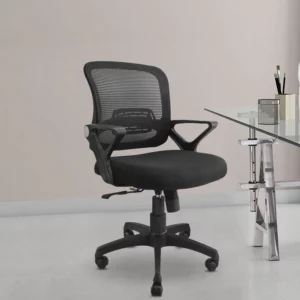 Tiny Office Chair In Black Vassio