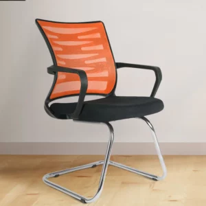 Cantilever Chair In Black And Orange Vassio