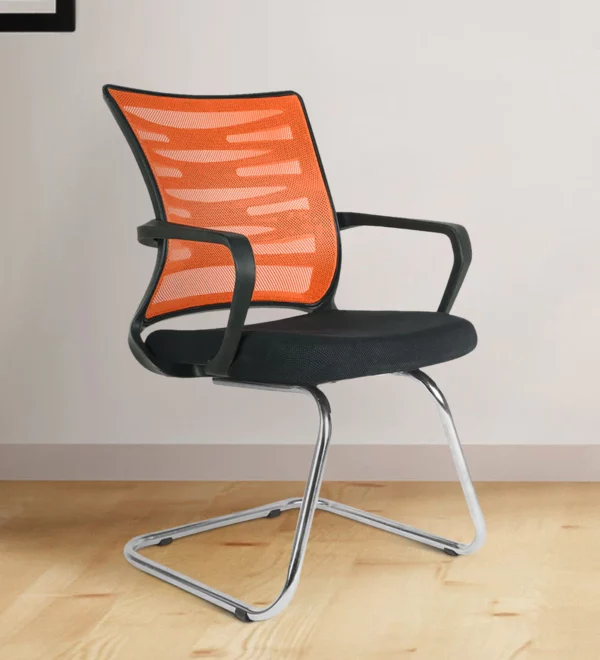 Cantilever Chair In Black And Orange Vassio
