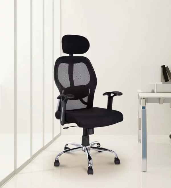 High Back Ergonomic Chair Black Colour Vassio