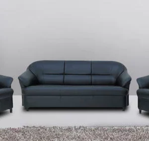 5 Seater Leatherette Sofa In Black Vassio
