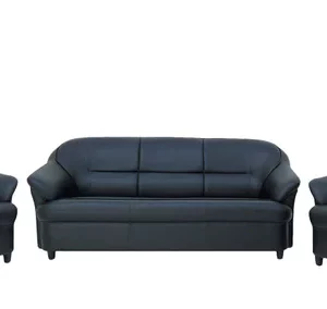 5 Seater Leatherette Sofa In Black » Vassio
