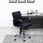 Medium Back Office Chair Black Colour » Vassio