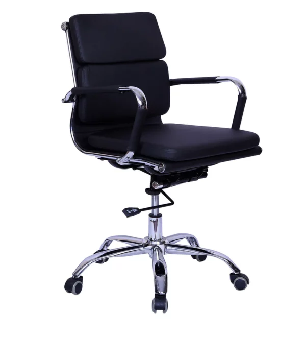 Medium Back Office Chair Black Colour » Vassio