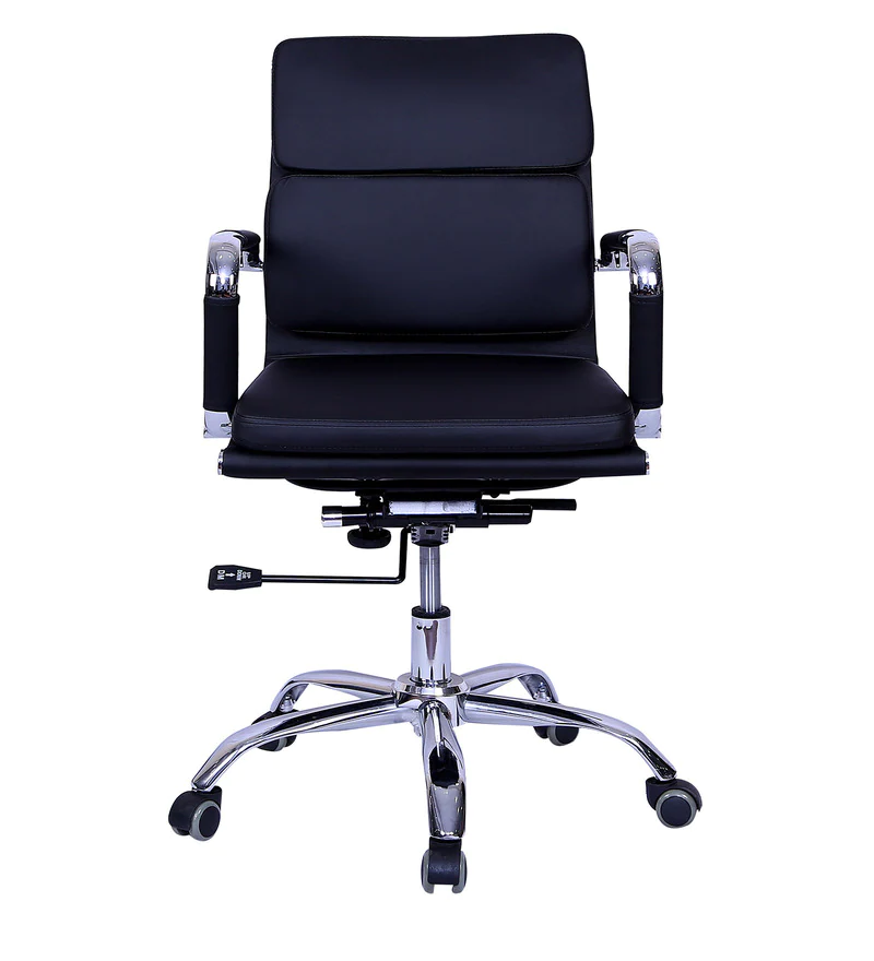 Medium Back Office Chair Black Colour » Vassio Medium Back Office Chair Black Colour » Vassio