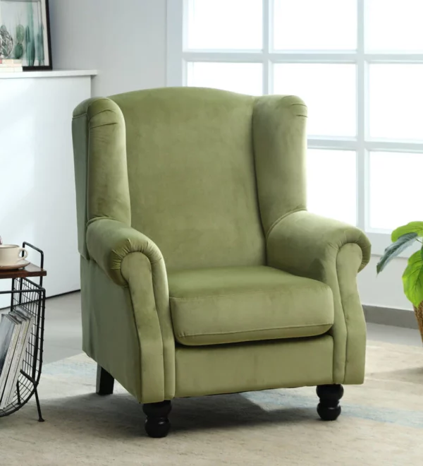 Velvet Fabric Sofa In Green Vassio