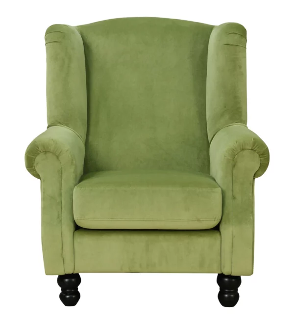 1 Seater Velvet Fabric Sofa In Green Vassio