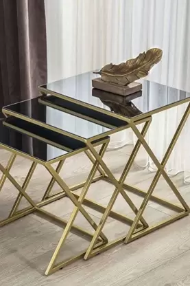 Square Modern Stool Iron and Glass Coffee Table » Vassio Square Modern Stool Iron and Glass Coffee Table » Vassio