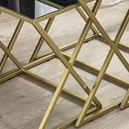 Square Modern Stool Iron and Glass Coffee Table » Vassio Square Modern Stool Iron and Glass Coffee Table » Vassio