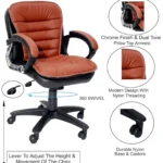 Belora Executive Office Chair in Black Tan | Medium Back by Vassio