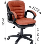 Belora Executive Office Chair in Black Tan | Medium Back by Vassio