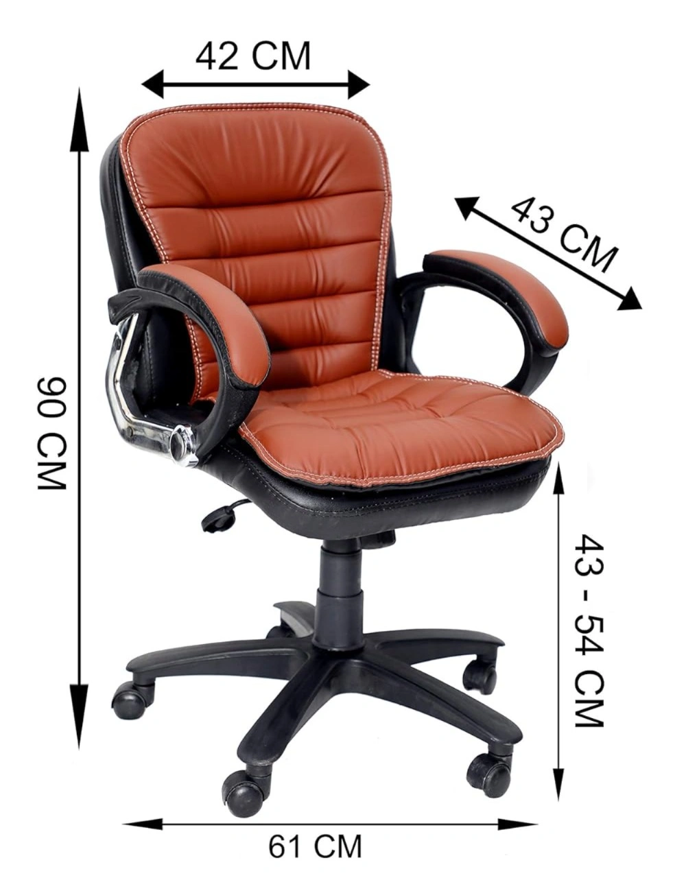 Belora Executive Office Chair in Dual Tone (2) Belora Executive Office Chair in Black Tan | Medium Back by Vassio