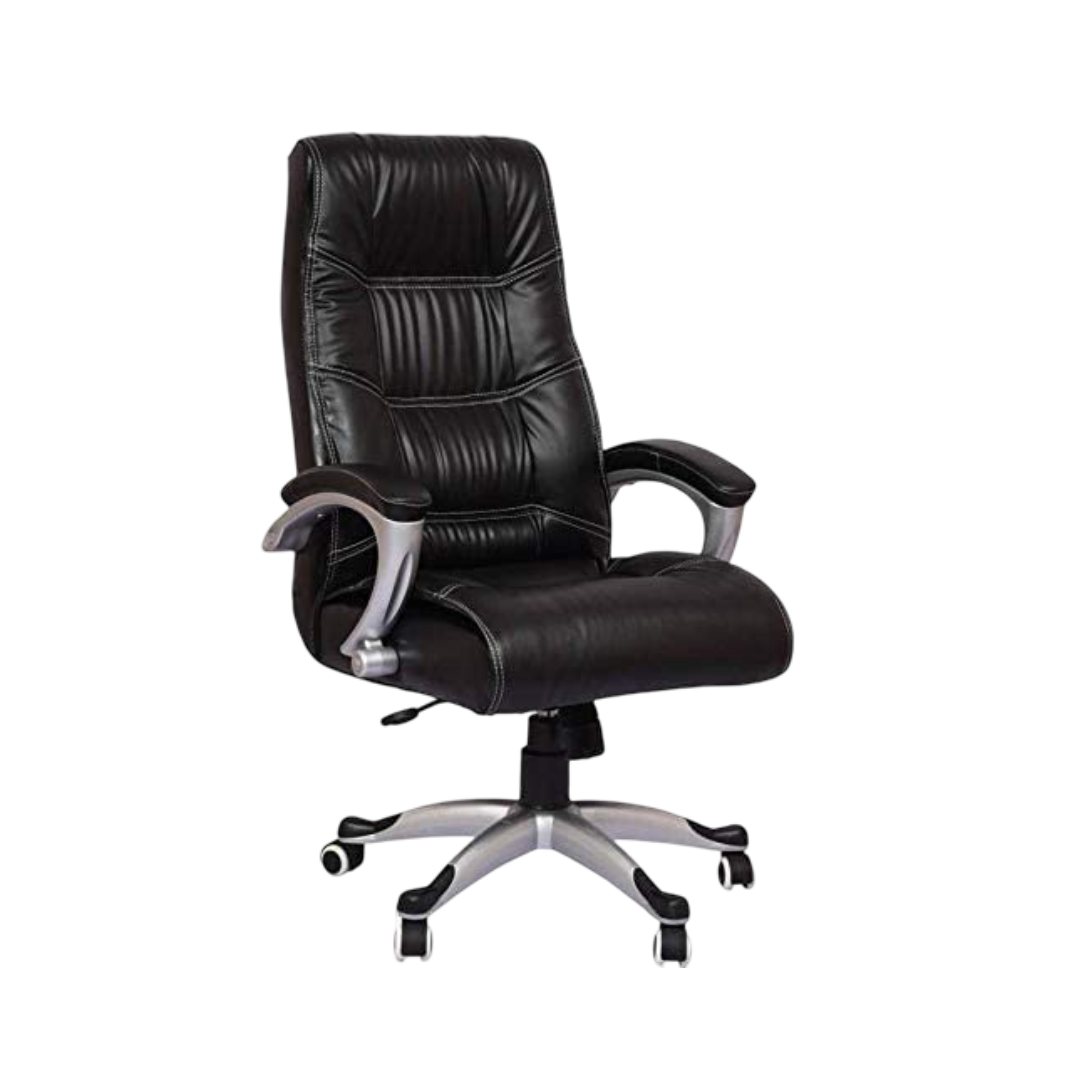 Buy Denura High Back Chair Black – Premium Leatherette Executive Chair by Vassio